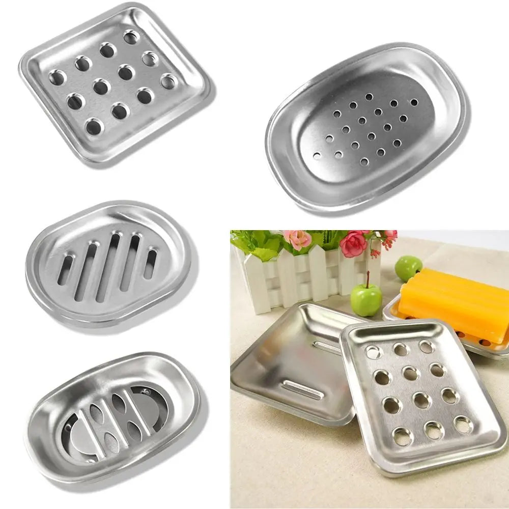 Stainless Steel Soap Dish Durable Double Layer Drainable Soap Container Tray Storage Rack Bathroom Kitchen Sink Organizer