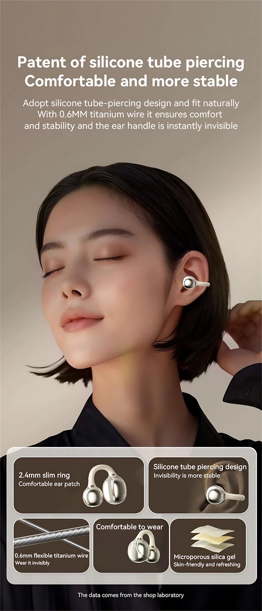 OWS Wireless Headphones Fone Bluetooth Headset With Mic Handsfree Noise Canceling Earphones Clip Ear Music Sports Gaming Earplug