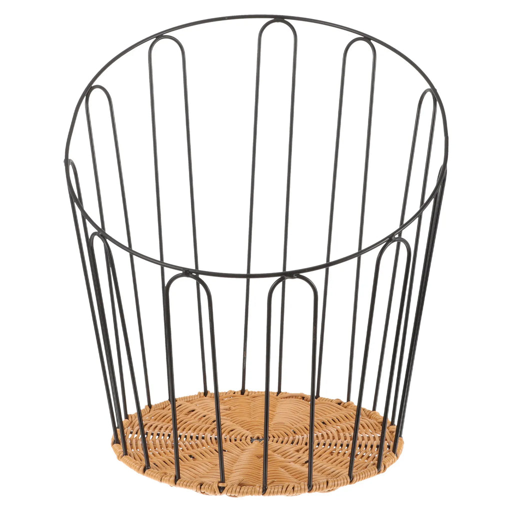 Bread Storage Basket Iron Frame Woven Rustic Hollow Bread Basket for Kitchen Countertop Serving Fruit Snacks Storage
