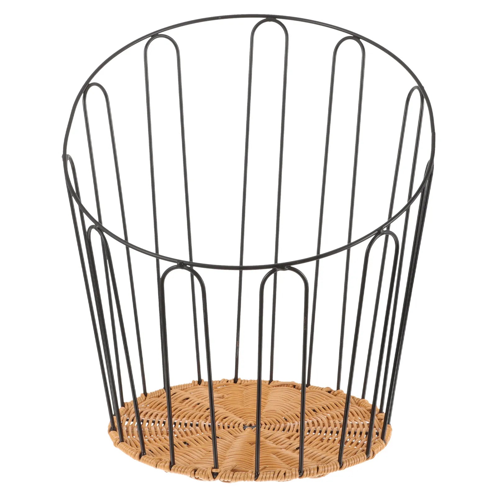 Bread Storage Basket Iron Frame Woven Rustic Hollow Bread Basket for Kitchen Countertop Serving Fruit Snacks Storage