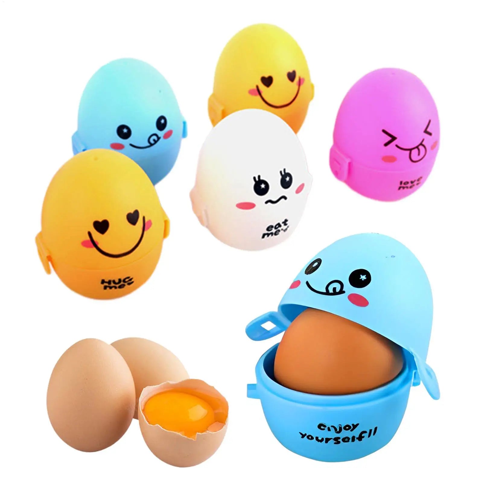 1pc Portable Egg Container Cartoon Storage Box Egg Protection Cover Kitchen Gadgets for Picnic Outdoor Travel Barbecues Home