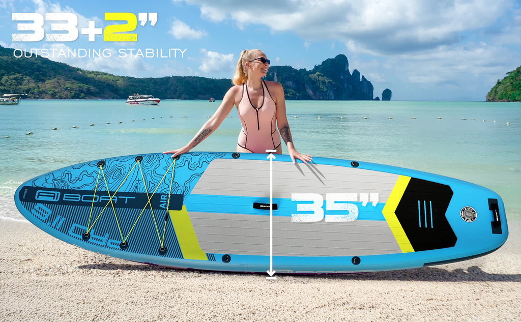 AIBOAT Blue Pro SUP Waterproof Inflatable Paddle Board 11'6''x35''x6'' Adult Standing Style Aquatic Fishing With Accessories SUB