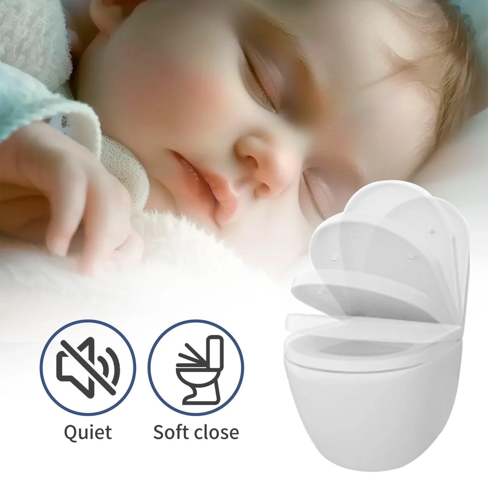 Toilet Seats with Slow Close Hinges Cover Toilet Accessory Portable Slow Down Seat Cover Bathroom Fixture Toilet Parts