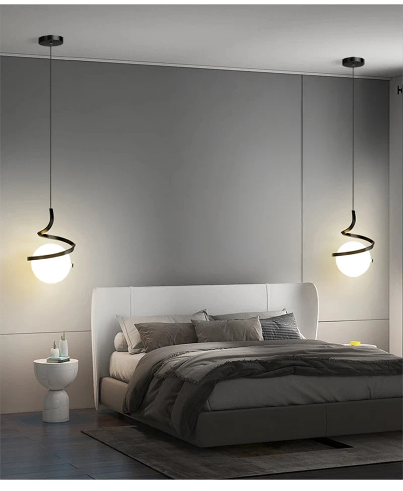Modern LED Pendant Lights Indoor Lighting Glass Hanging Lamp For Home Dining Tables Bedside Kitchen Living Room Decoration Light