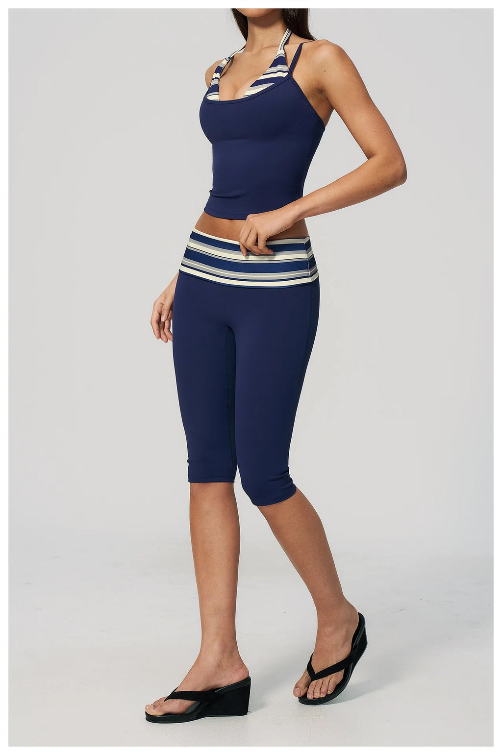 Summer 2PCS Yoga Set Women's Tracksuit Fashion Polka Dot And Striped Workout Sets Gym Outfits High Waist Butt Lift Yoga Clothes