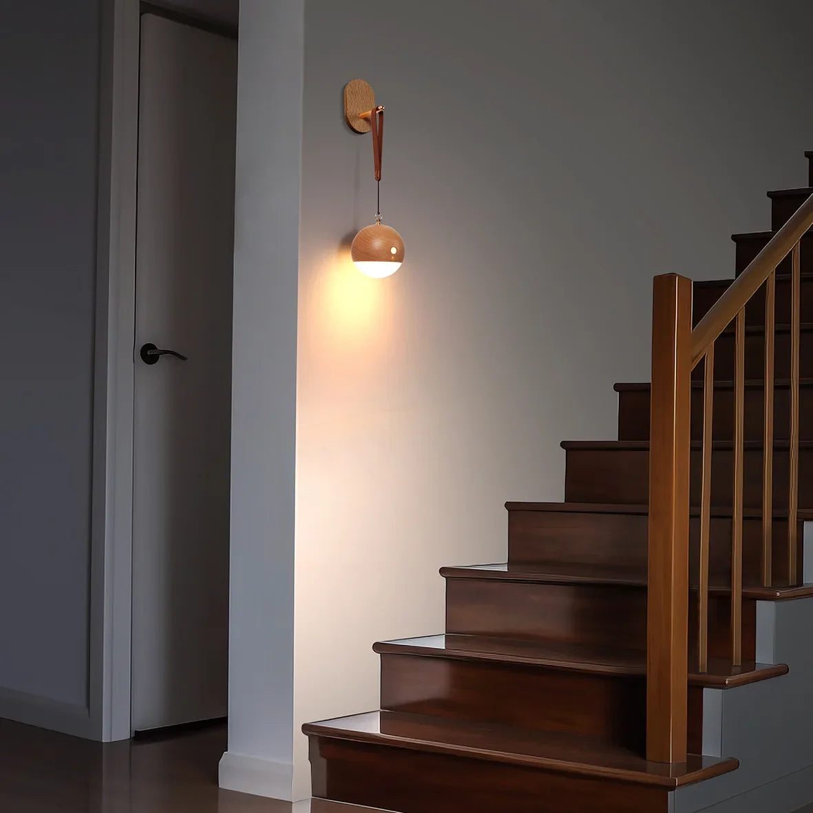 Smart Voice Control Light Portable Light USB Charging Wall Lamps Bedside Light Wall Hanging Wireless Round Atmosphere Lighting