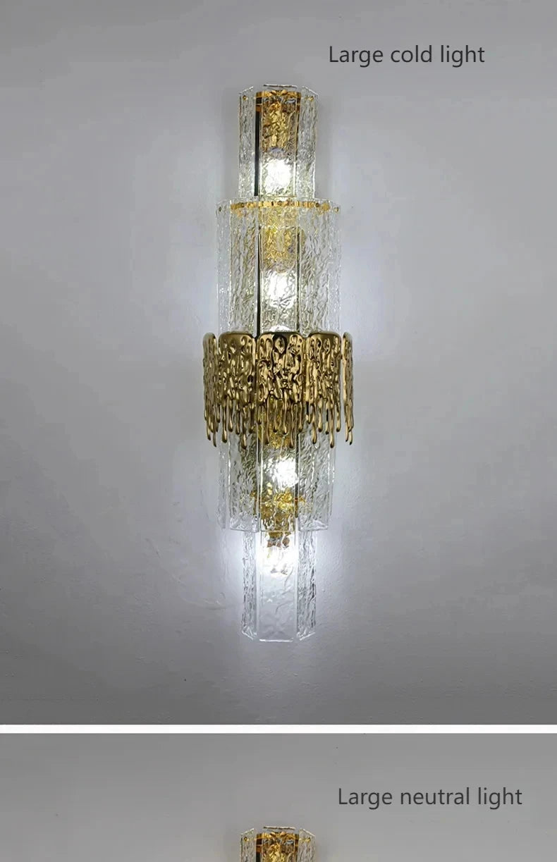 Light Luxury Led Wall Lamp Home Decoration Living Room Tv Background Wall Staircase Bedroom Italian Bedside Glass Wall Lamp