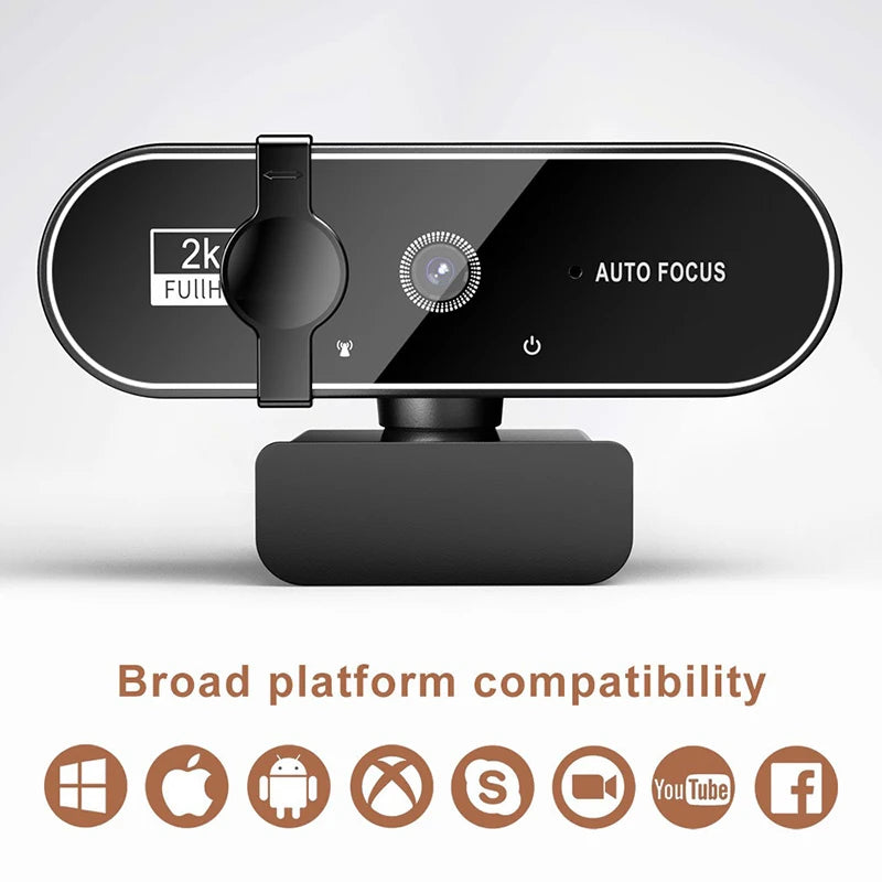 4K Webcam Video Camera 2K Autofocus Streaming Web Cam With Microphone Full HD 1080P Webcams for PC Computer Laptop
