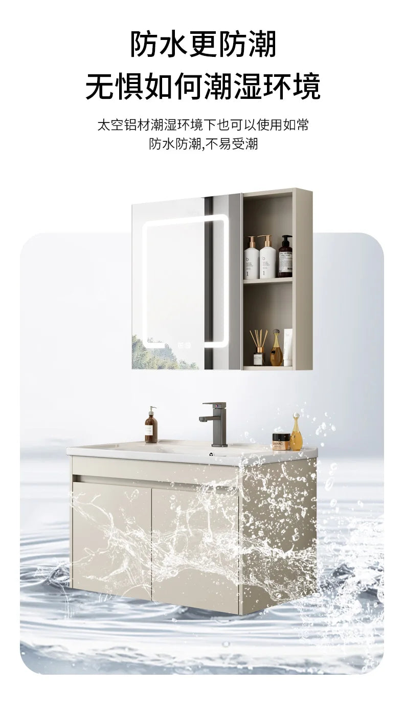 Wall Basin Bathroom Cabinet Set Sink Mirrors Shelves Bathroom Cabinets Storage Organizer Mobile Bagno House Accessories