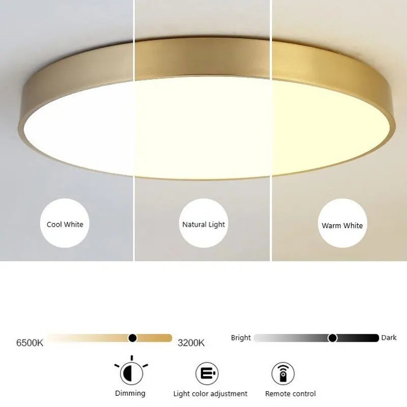Modern LED Aisle Ceiling Light Lamps For Bedroom Corridor Garage Cloakroom Balcony Indoor Lighting Fixtures Simple Golden Round