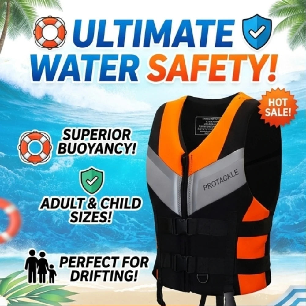 Professional Water Sports Life Jacket For Adults And Children Adjustable Buckle Vest For Swimming Snorkeling Safety Aid 240D