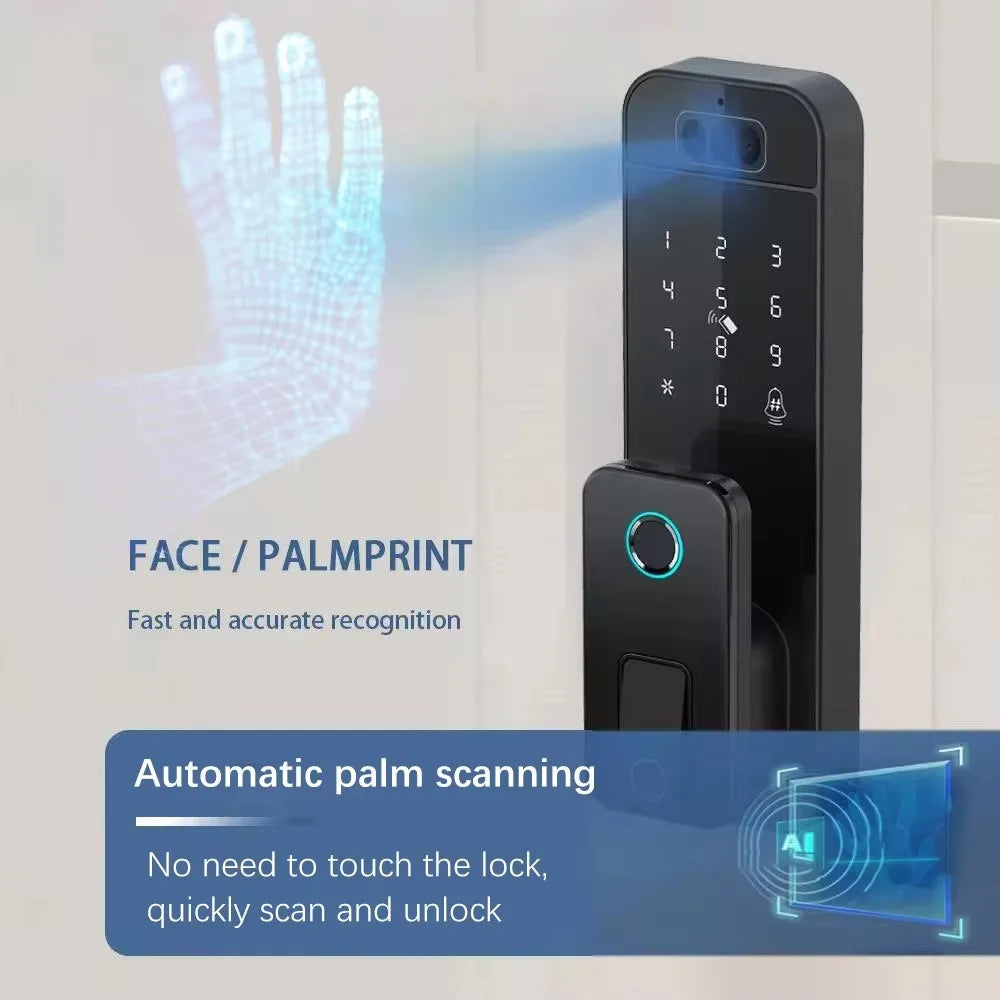 Waterproof 3D Face Recognition Outdoor Gate Fingerprint Lock Tuya WiFI App Passcode Rfid Card Keyless Electronic Smart Door Lock