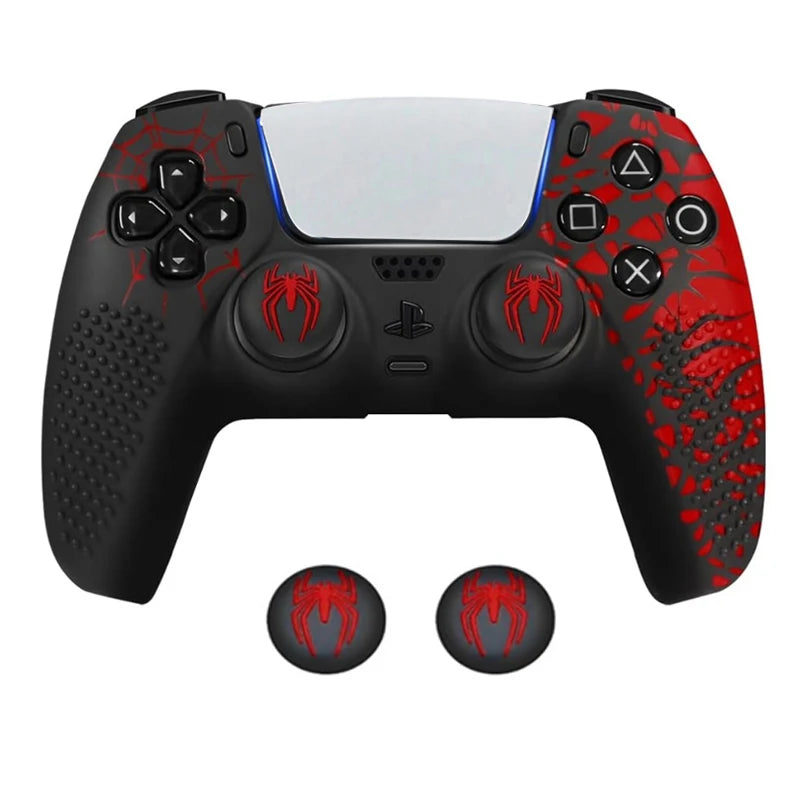 Controller Skin Shell for PS5 Controller Silicone Cover Case with Rubber Thumb Grip Gaps Touch Pad Sticker For PS5 Fit In Dock