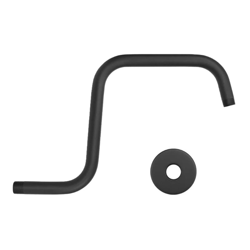 Shower Head Extension Arm, Gooseneck Risers with Flanges, High Rise Showerhead Extension Pipe for Bathroom Upgrades, 13in