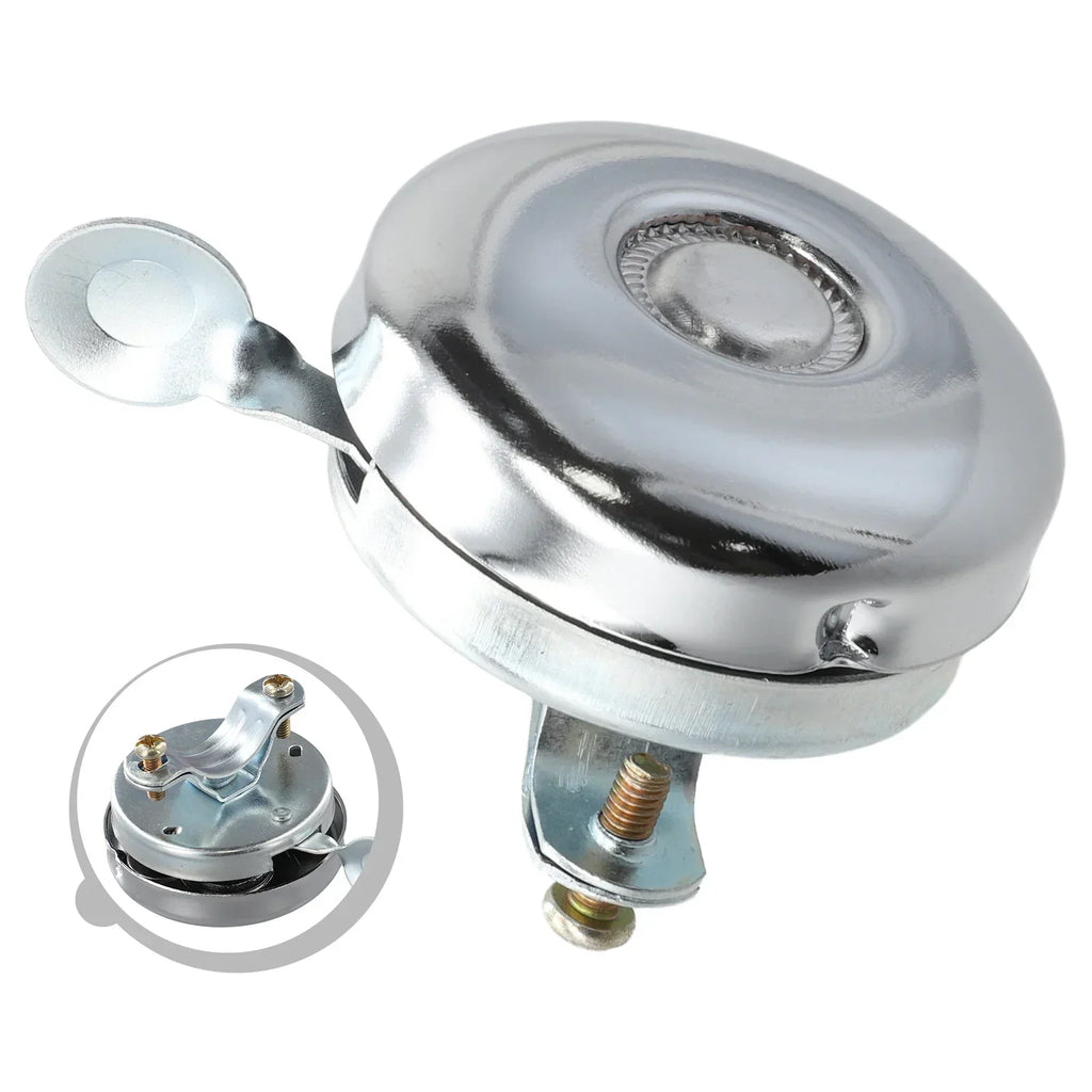 5.2cm Retro Bicycle Bell Nostalgic Cycling Doorbell Silver/Black Folding Road Electric Bikes Iron & Plastic Handlebar Accessory