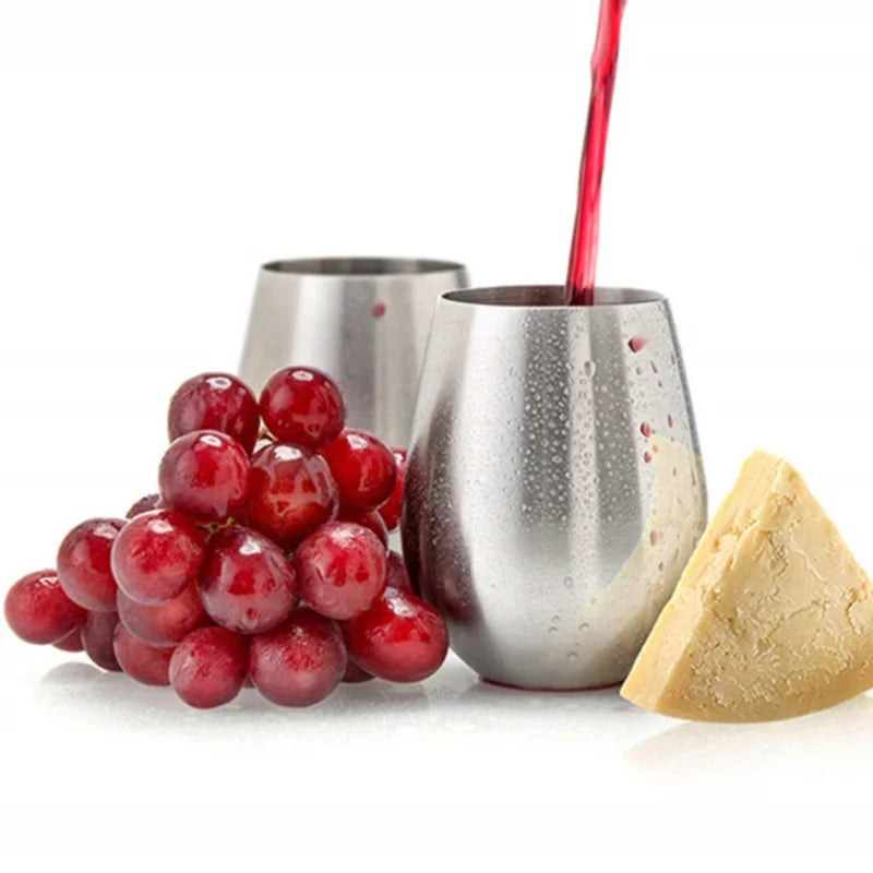 500ml Stainless Steel Beer Cup Wine Tumbler Bottomless wine glasses Cocktail Wine Glasses Big Capacity Metal Cups Camping Travel