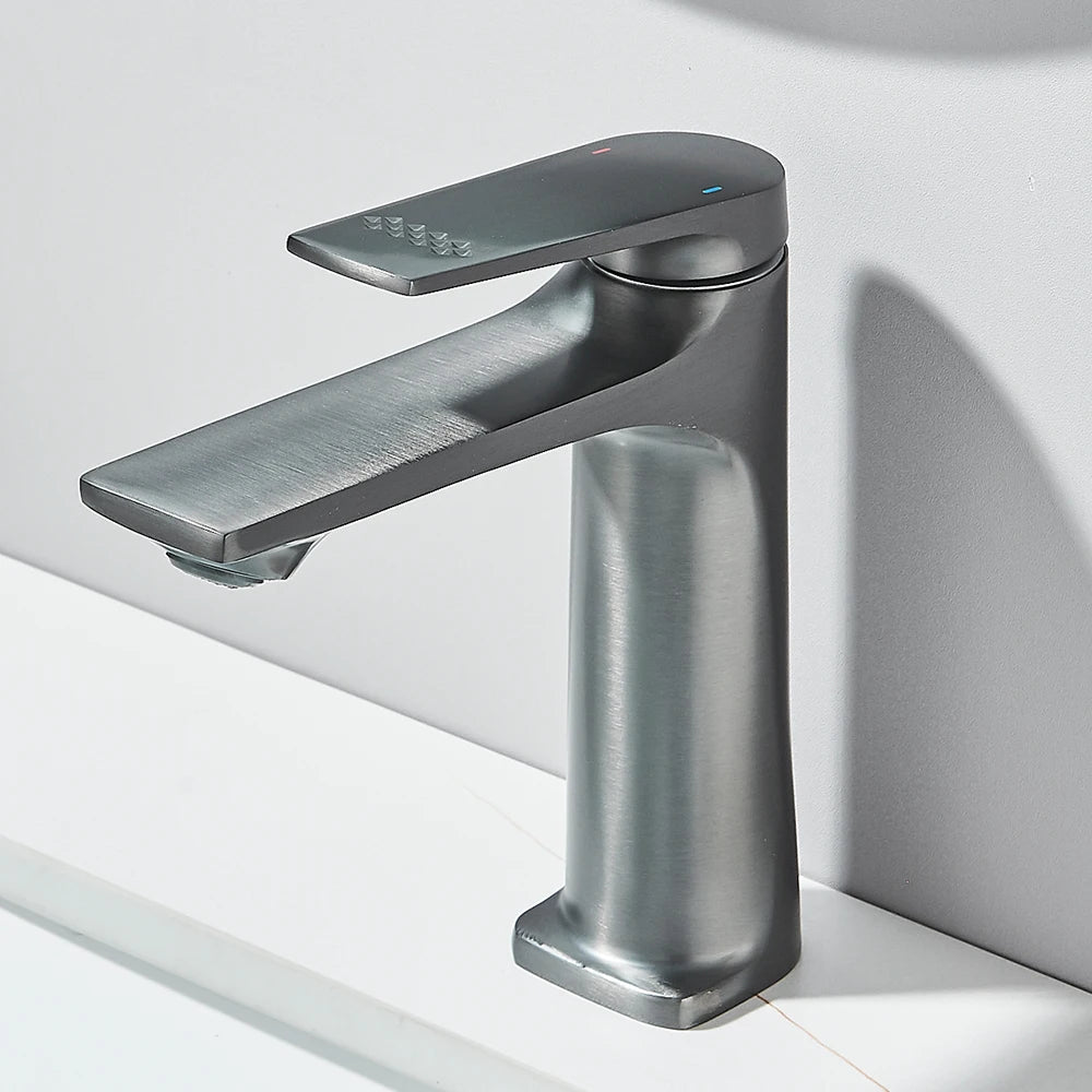 Black Bathroom Sink Faucet for Two Hole Kitchen Stainless Steel Washbasin Shower Faucet Accessories Hot & Cold Water Mixer Tap