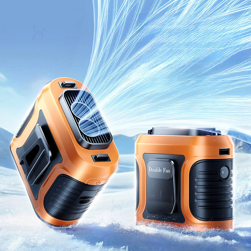 Portable Waist Clip Fan USB Rechargeable High Speed Wearable Cooling Fan Hands Free Personal Fan for Outdoor Work Hiking Camping