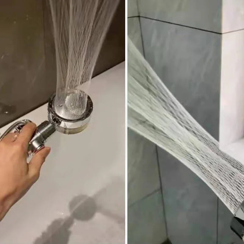 New Propeller Driven Shower Head Cotton Filter Turbocharged High Pressure Handheld Shower Nozzle
