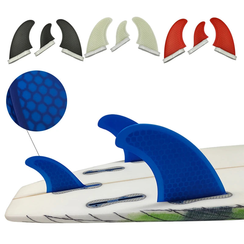 T1 Size Tri Fins Honeycomb Carbon Surfboard Fins UPSURF FCS 2 Fins For Sup Accessories Thruster Surfing Fins Board Stabilizers