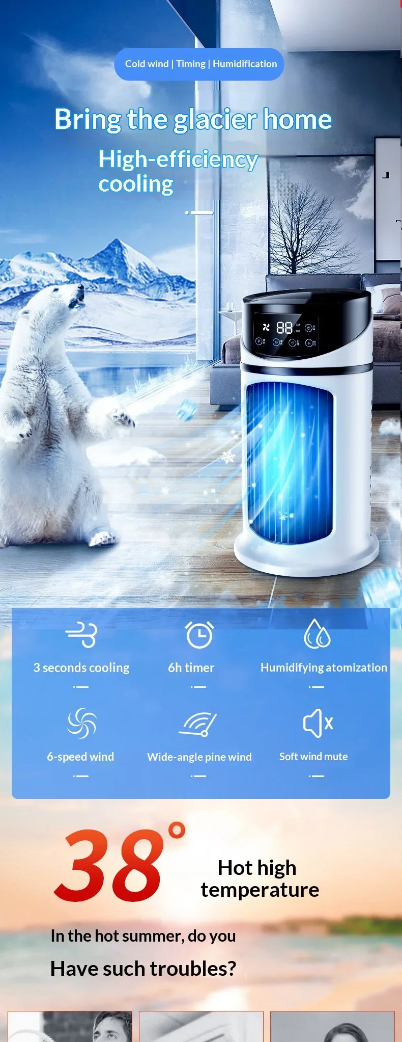 New Portable Mini Air Conditioner Air Cooler Fan Water Cooling Fan Air Conditioning Air Cooler For Office Mobile Air Conditioner