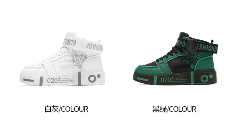 2026Men High Top Boots Platform Vulcanized Sneakers Lace Up Soft Sole Men Casual Walking Shoes Ankle Boots Tenis Masculino 39-45