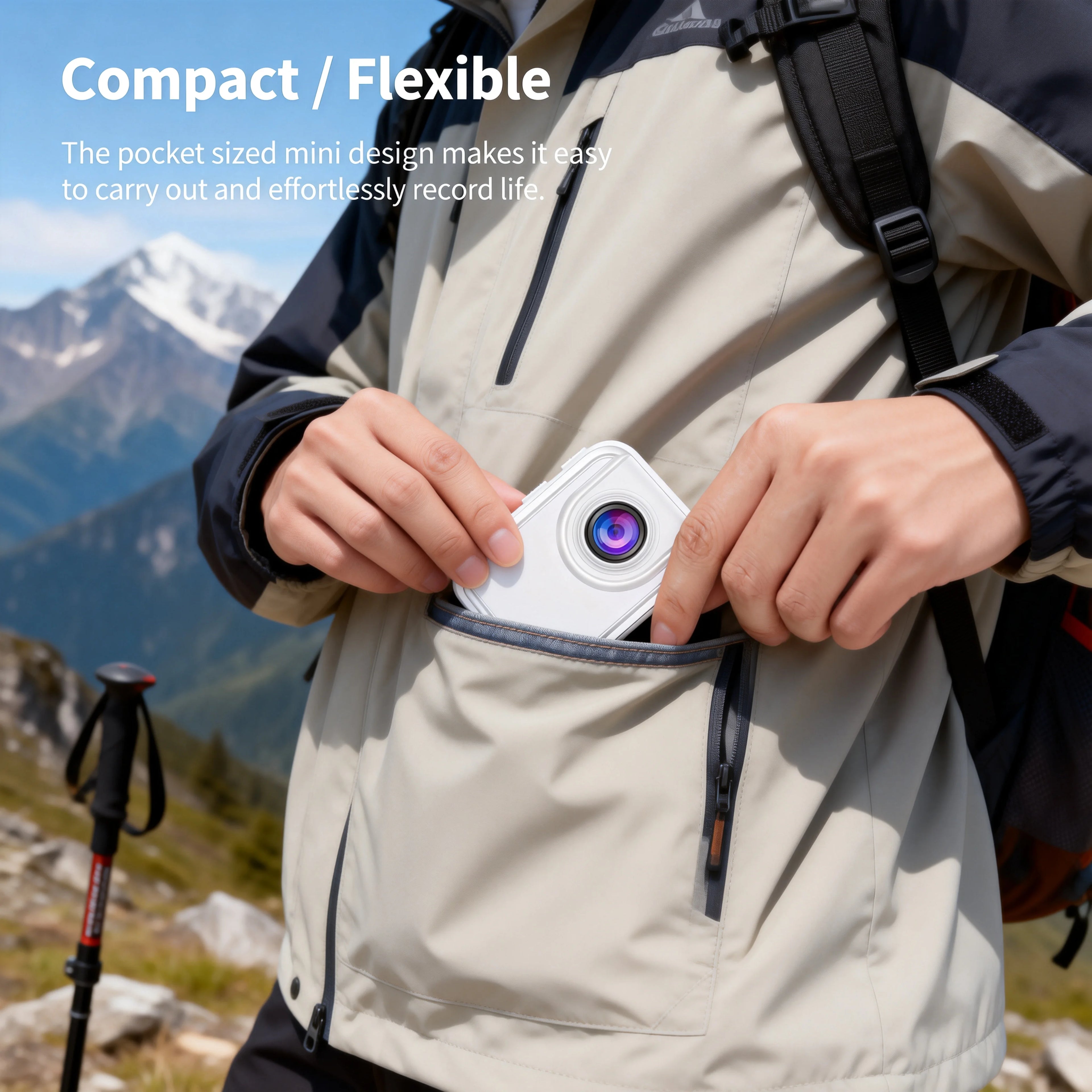 1080p HD thumb camera, one-click quick shot, portable 2K compact HD recorder, cycling, mountaineering, outdoor sports camera