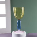 Creative Stained Glass Goblets Contrast Color Wine Glasses Ins Style Simple Home Wine Glasses Drink Cups
