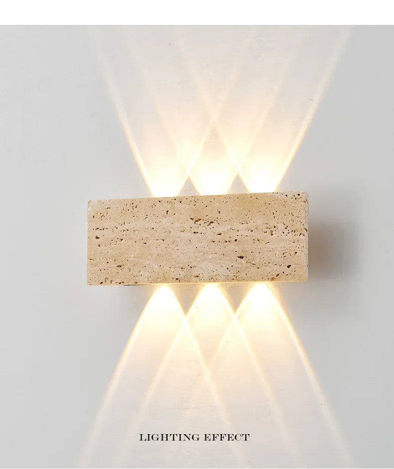 Wabi-sabi LED Wall Lamp Garden Light Stone IP65 Outdoor Waterproof Bedside Retro Sconces Lighting Fixture Home Decoration Indoor