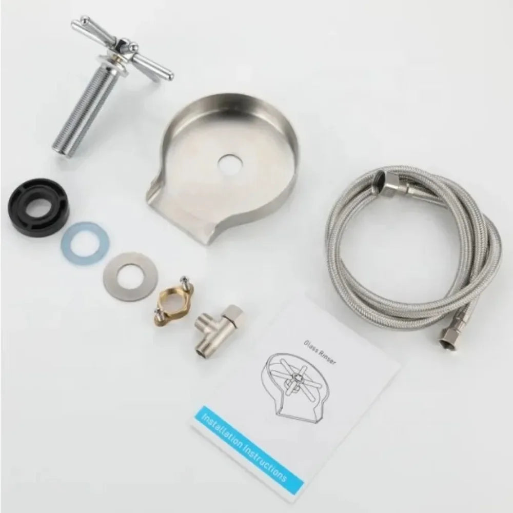 Glass Cup Bottle Washer Cleaner Beer Bar Glass Rinser Faucet Sink Accessories 304 Stainless Steel Glass Rinser for Kitchen Sinks