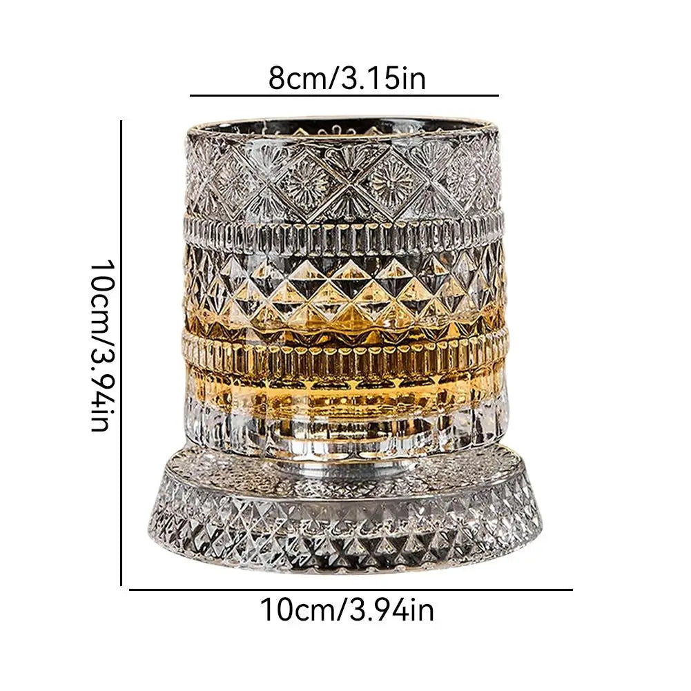 Luminous Rotating Whiskey Glass Elegant Whiskeys Cup Crystal Glass Drinkware for Parties for Cocktail Party Drinking Glass