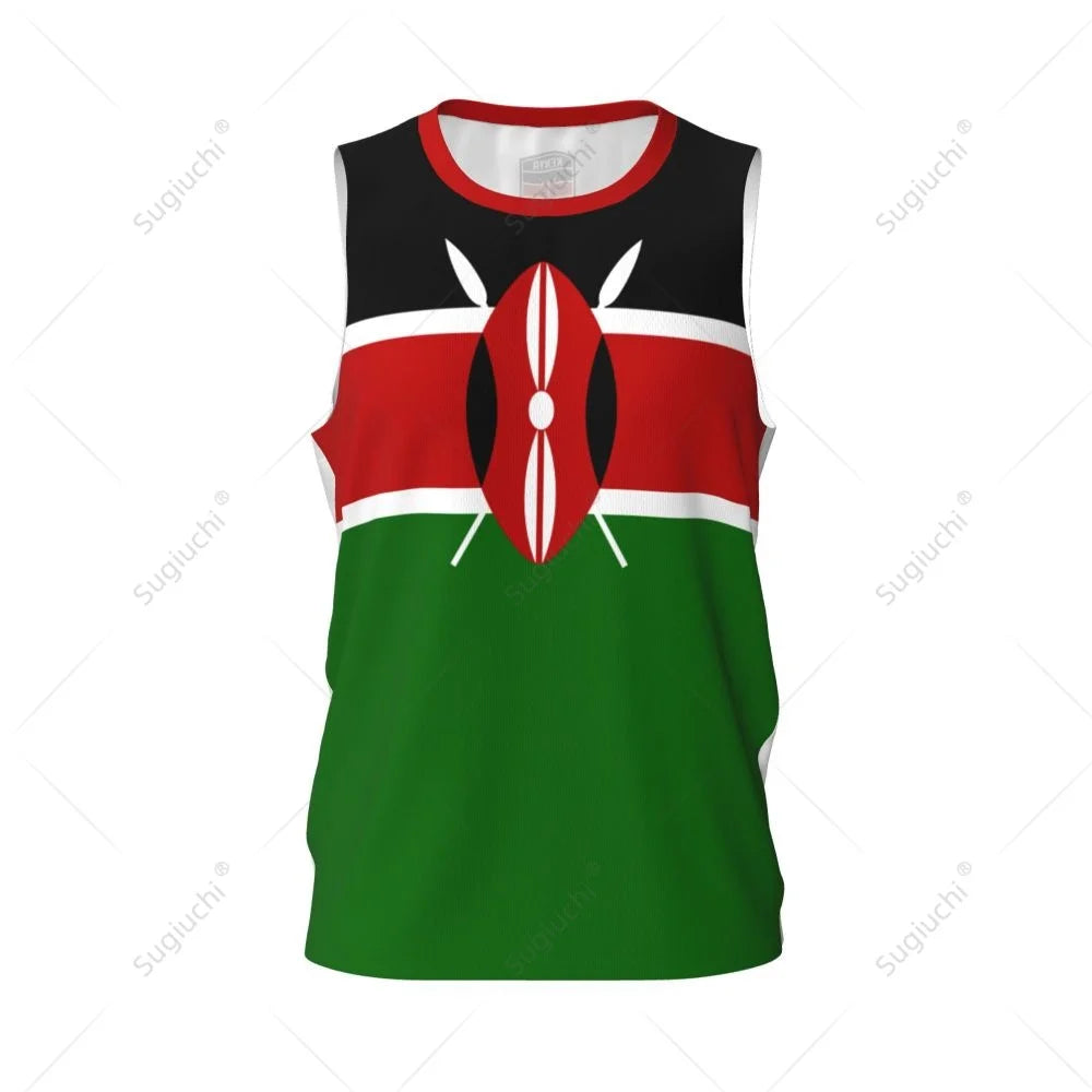 Kenya Flag Men Basketball Sports Running Fitness Multifunction Sleeveless tshirt Exclusive Custom Name Nunber