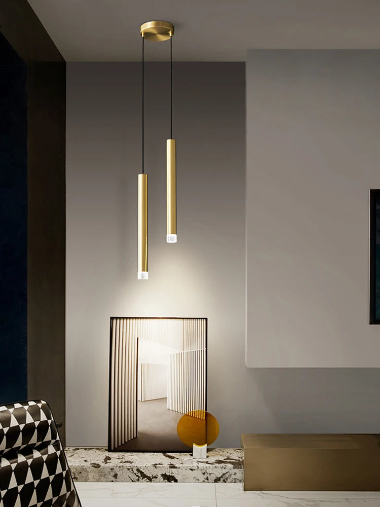 Modern LED Long Pendant Light  Kitchen Ceiling Lamp Bedroom Bedside Lamp Dining Counter Decoration Chandelier Indoor Lighting