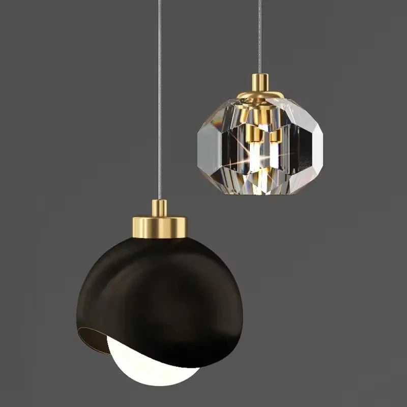 Modern Led Pendant Lights For Bedroom Creative Home Decor Haning Lamp Luxury Dining Room Lighting Gold / Black Crystal Fixtures