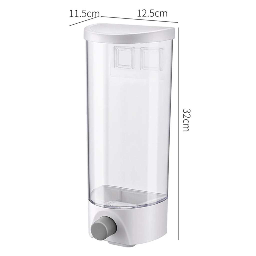 Kitchen Storage Food Organizer Wall Mounted Dry Food Cereal Dispenser Snack Grain Plastic Storage Container Box Rack for Home
