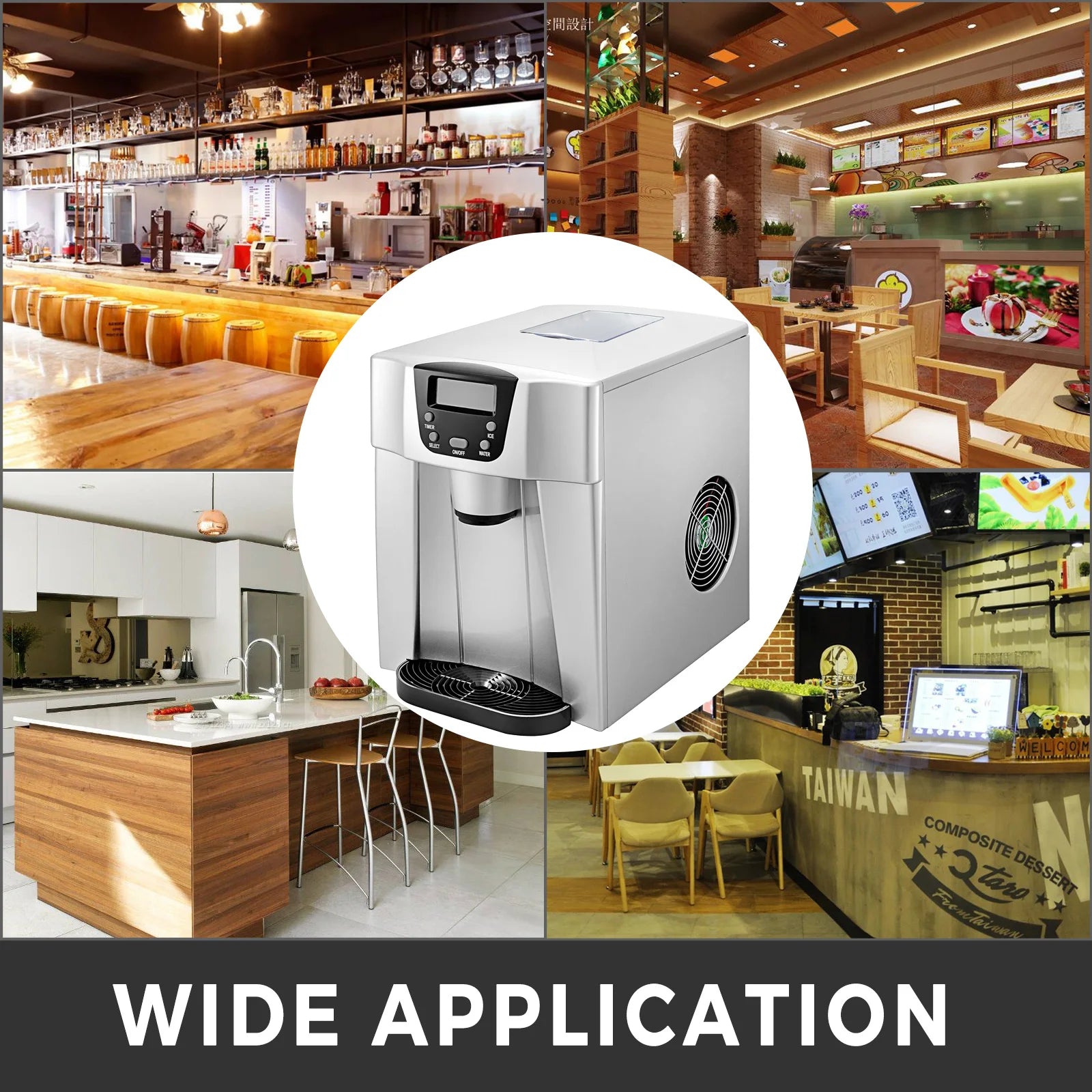 2 in 1 Commercial Ice Maker Machine 35kg/24h with Water Dispenser Electric for Household Outdoor and Hotel Use