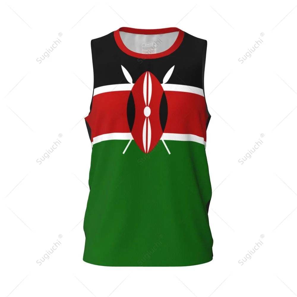 Kenya Flag Men Basketball Sports Running Fitness Multifunction Sleeveless tshirt Exclusive Custom Name Nunber