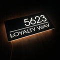 House Floating Apartment LED Custom Content Numbers Horizontal Outdoor Modern Light Acrylic Home Llluminated Address Street Sign