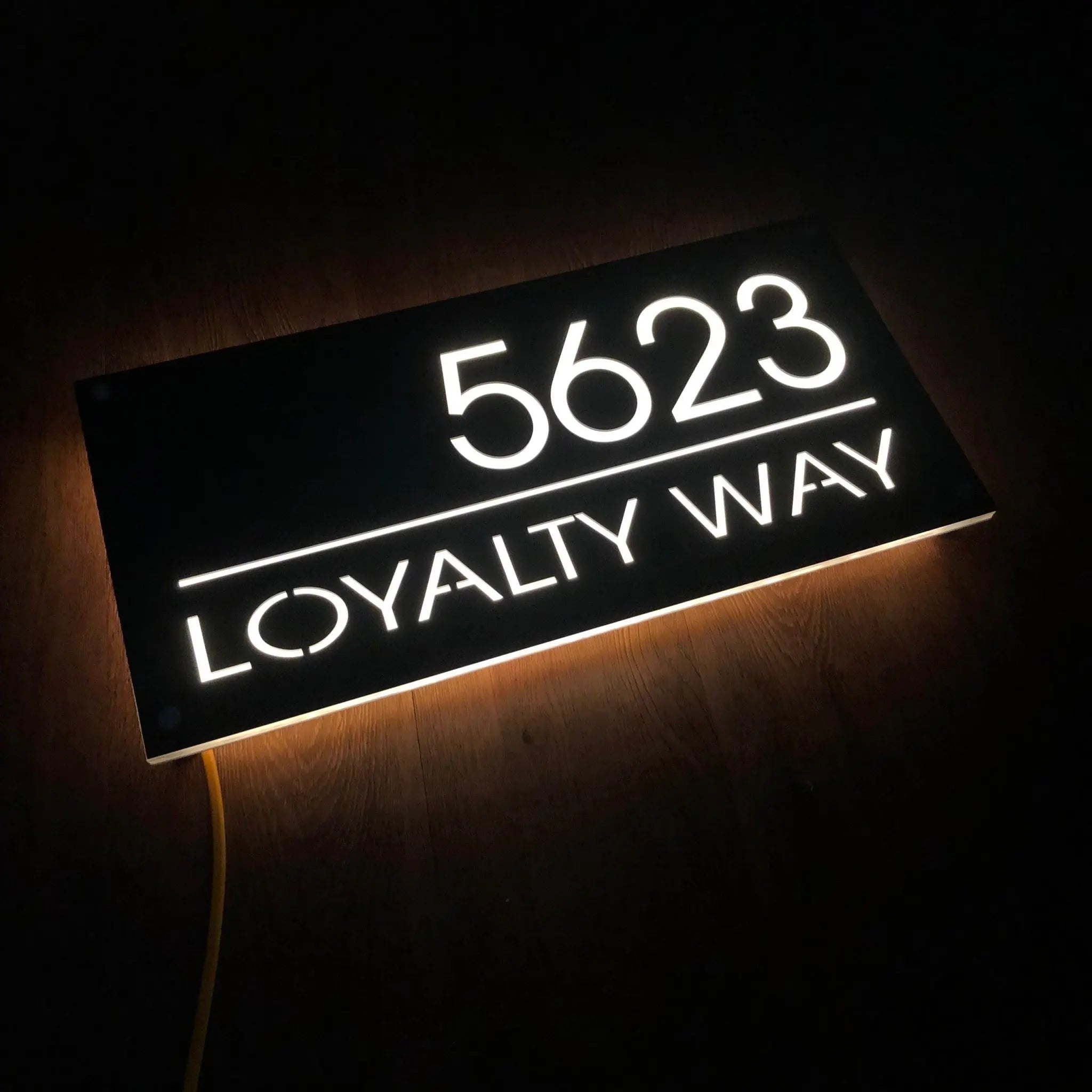 House Floating Apartment LED Custom Content Numbers Horizontal Outdoor Modern Light Acrylic Home Llluminated Address Street Sign
