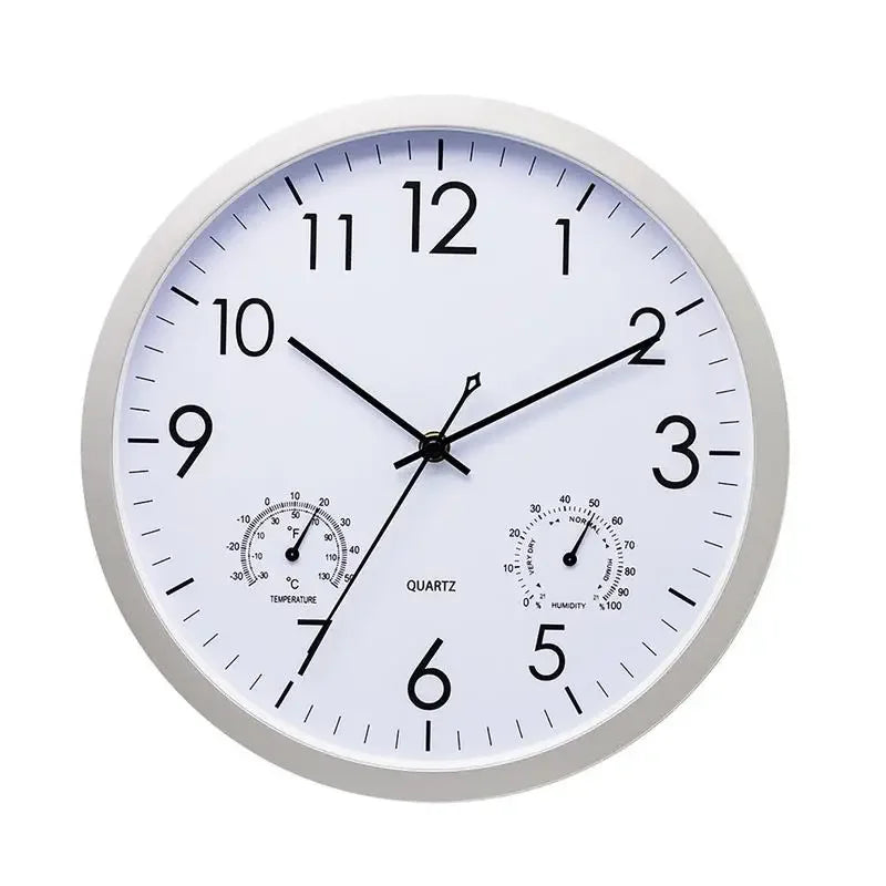 Outdoor Clock Decorative Round Clock With Thermometer and Humidity Large Wall Clocks Waterproof Elegant Retro Silent Clock