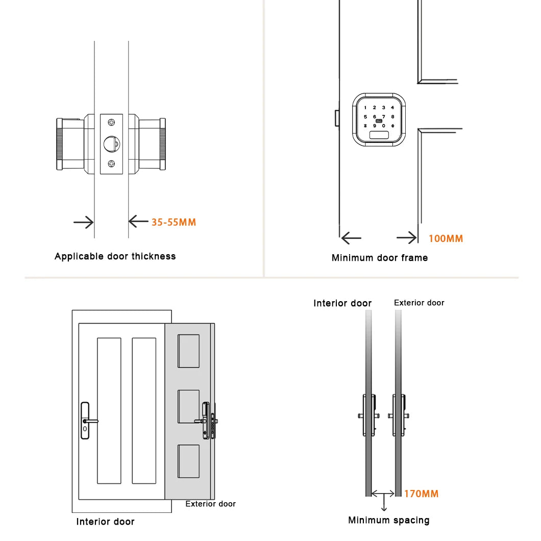 WINFREE Smart Lock Fingerprint Door Lock Passcode Card Key TTLock Bluetooth Keyless Entry for Home Office