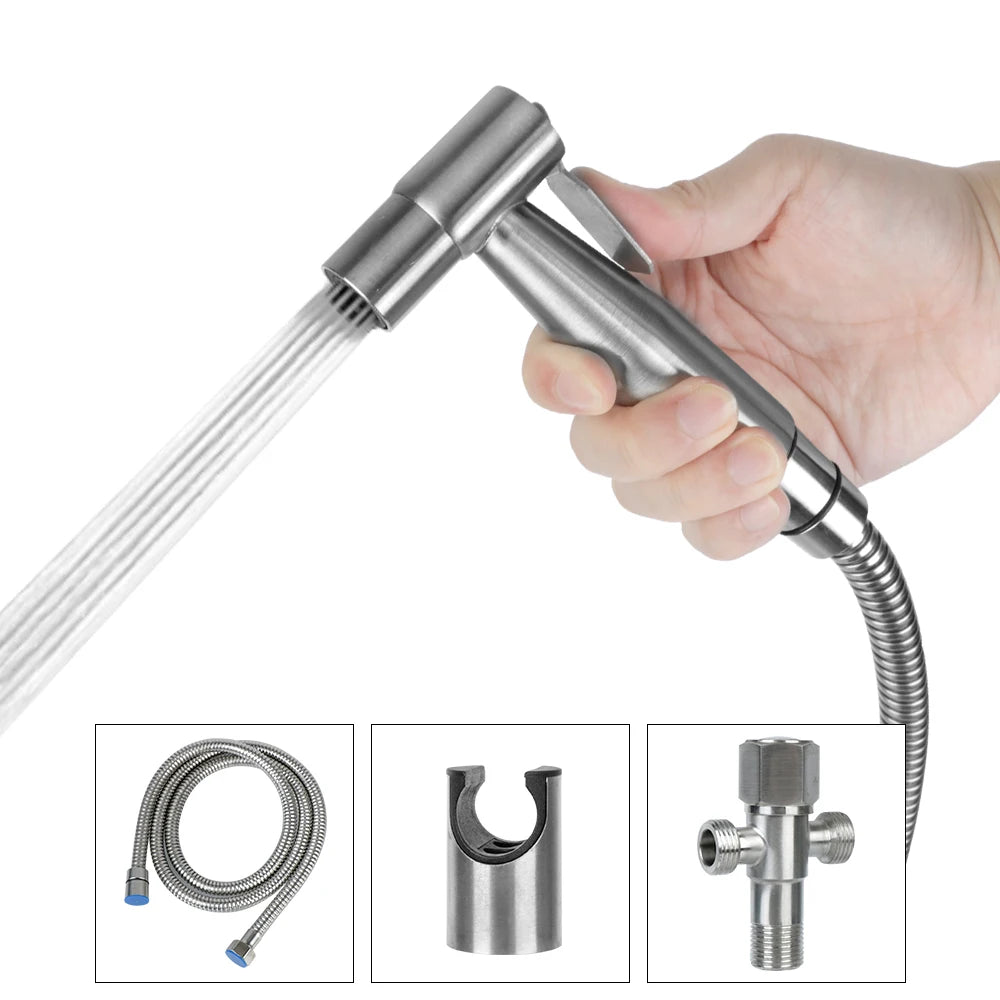 Stainless Steel Hand Bidet faucet Handheld shower head self cleaning For Bathroom hand sprayer Bidet sprayer set For toilet