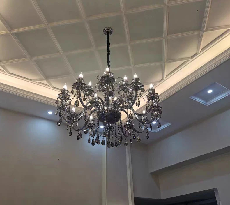 Modern Candle Crystal Lamp Living Room Large Crystal Chandelier Lighting Modern Atmosphere Restaurant Bedroom Hanging Lamps
