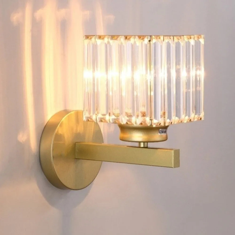 Light Luxury Crystal Wall Lamp LED Lighting 3 Colors Changing Night Light Wall Mounted Dimmable Decorative Lamp Room Lighting