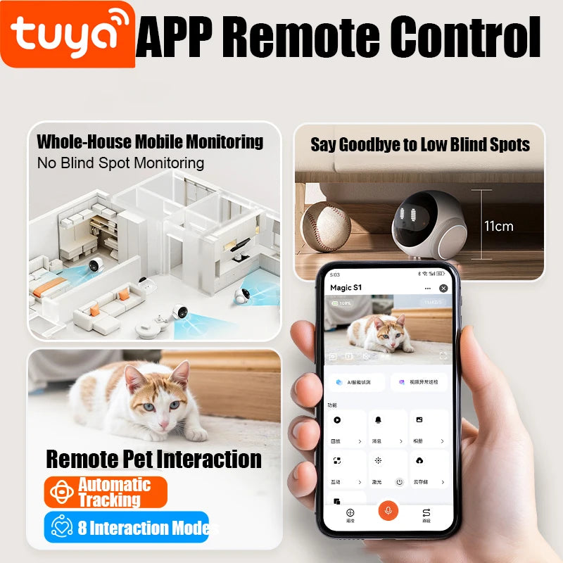 Smart Robot Camera for Home Security,Mobile Patrol with 2.4G/5G WiFi,Infrared Night Vision,2-Way Audio,AI Motion Detection