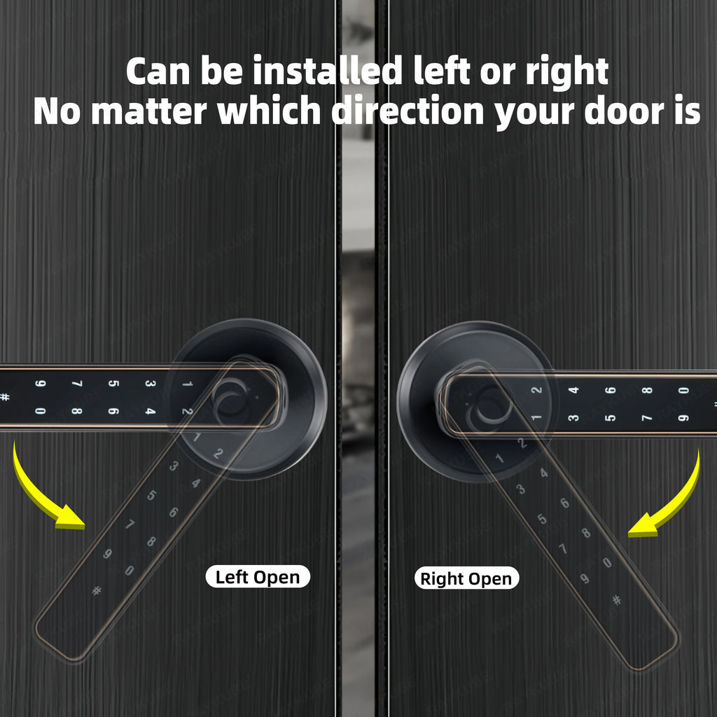 RAYKUBE M3-S Tuya Digital Fingerprint Door Lock Electronic Lock with Password/Key/Smartlife/Tuya APP Remote Unlock For Bedroom