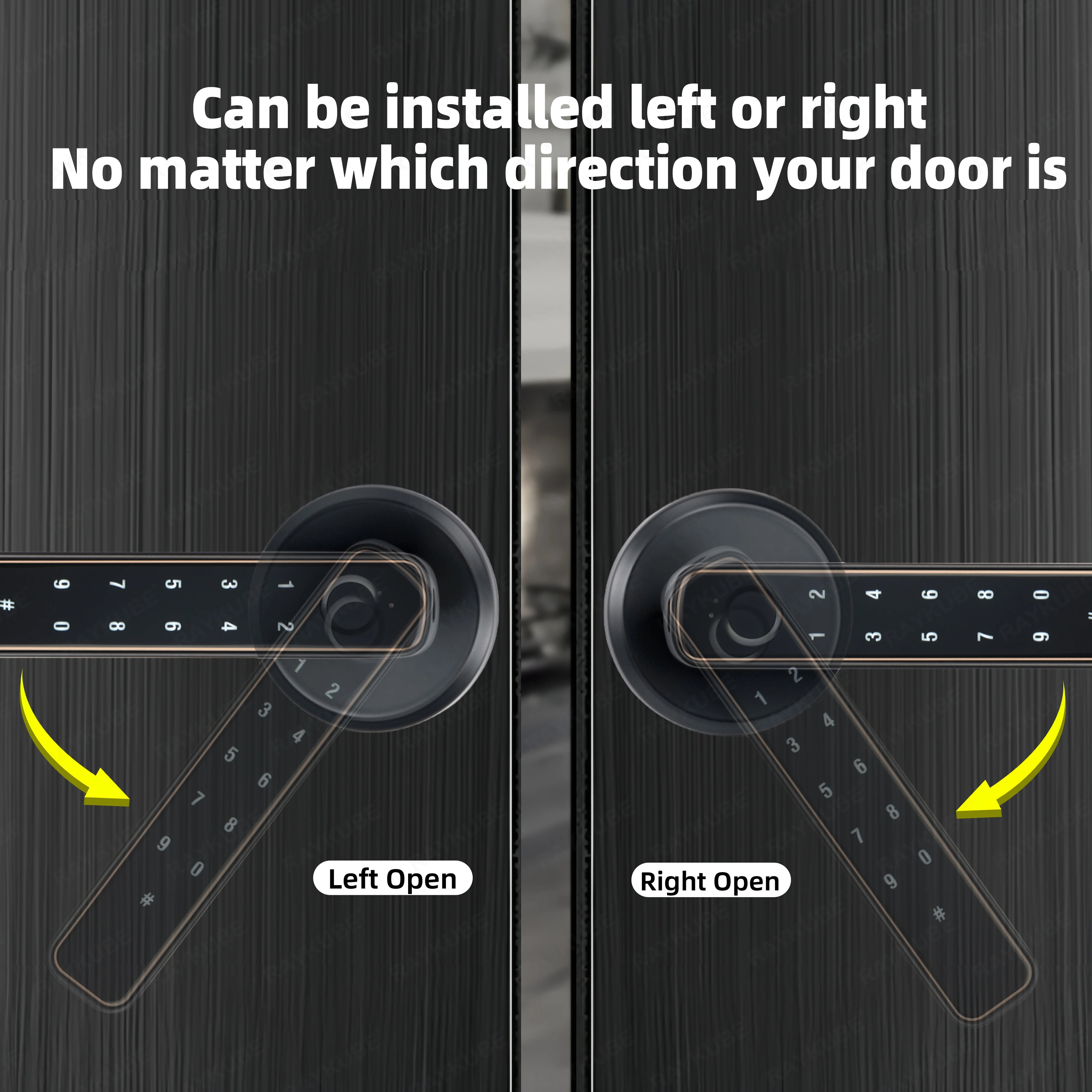 RAYKUBE M3-S Tuya Digital Fingerprint Door Lock Electronic Lock with Password/Key/Smartlife/Tuya APP Remote Unlock For Bedroom