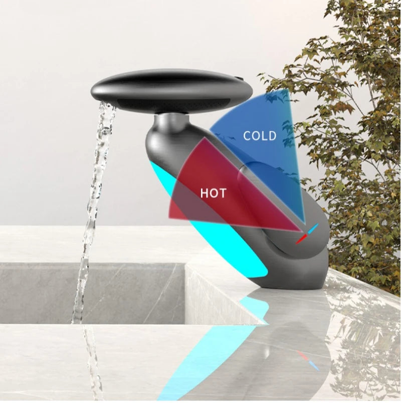 Modern Basin Faucet with Four Water Flow Options, Hot and Cold Water Mixer, Bathroom Sink Tap Faucet