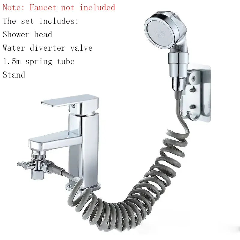 Faucet External Shower Extender Washbasin Swimming Pool Shampoo Shower Handwashing Bathroom Shower Booster Nozzle Kit