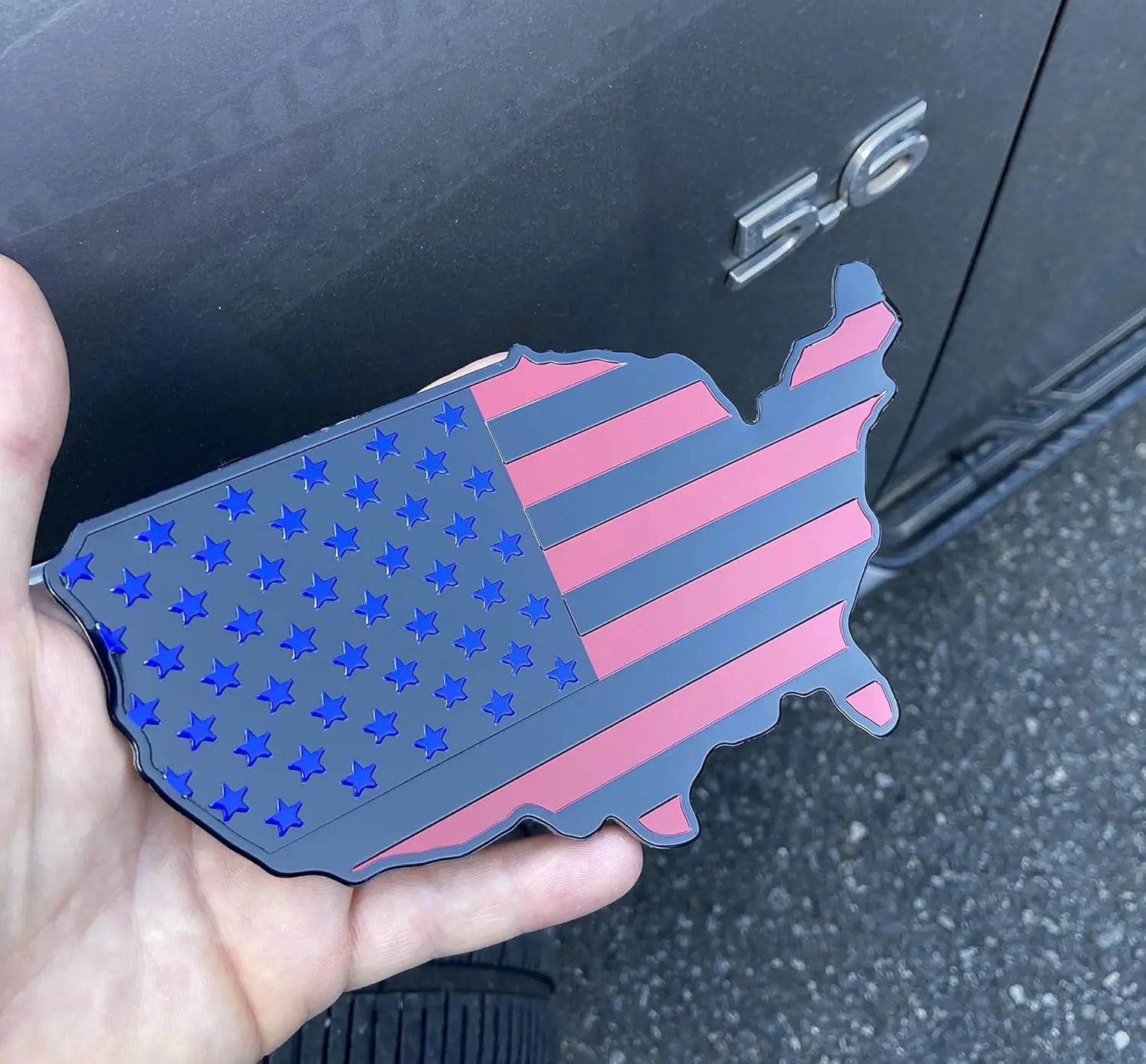 USA Black Flag Map Auto Fender Emblem for Cars Trucks Laptop Wall  7"x4"